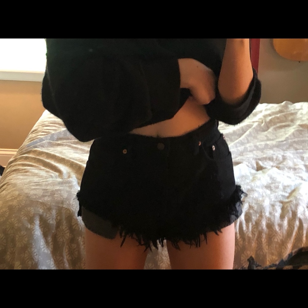 Black jean shorts size 26